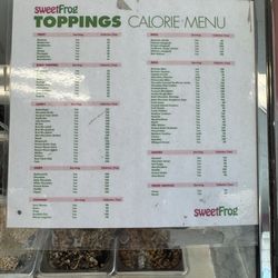sweetFrog Premium Frozen Yogurt - Toppings nutrition facts