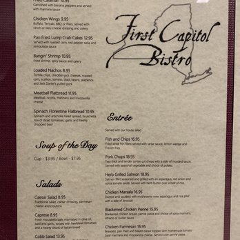 First Capitol Bistro - Menu page 1 - American Near Me - Kingston, New York