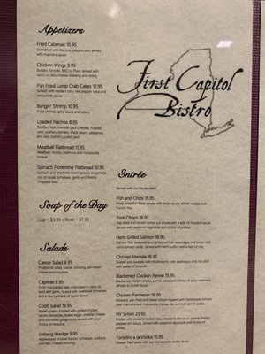 Menu photo 1 First Capitol Bistro Kingston, NY
