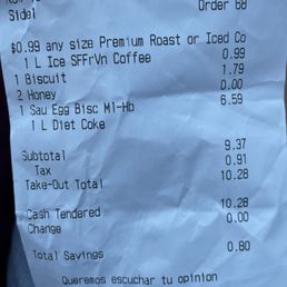 Ordered plain biscuit with honey packets. Received sausage biscuit with honey packets.