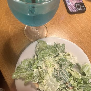 Texas Roadhouse - Island Cooler drink with kicker and Caesar Salad - Steakhouses Near Me - Greenville, North Carolina