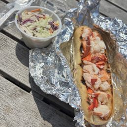 Quarter pound lobster roll & a side order of coleslaw