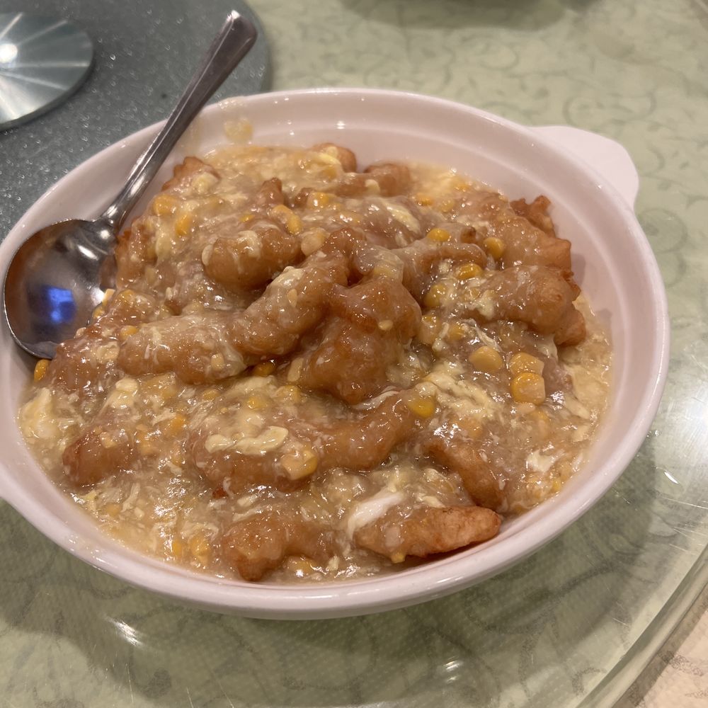 Cheung Hing Restaurant - Fried fish with corn and egg gravy (sorry, don't know the formal name) - Chinese Near Me - Millbrae, California Cheung Hing Restaurant - Fried fish with corn and egg gravy (sorry, don't know the formal name) - Chinese Near Me - Millbrae, California