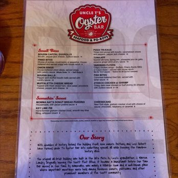 Uncle T's Oyster Bar - Menu - Bars Near Me - Scott, Louisiana
