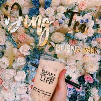 Ding Tea - Rose milk tea with lychee jelly - Coffee & Tea Near Me - Buena Park, California Ding Tea - Rose milk tea with lychee jelly - Coffee & Tea Near Me - Buena Park, California