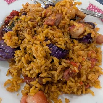 Sang's Chinese Food - Chicken and eggplant in garlic sauce with fried rice - Dim Sum Near Me - North Miami Beach, Florida