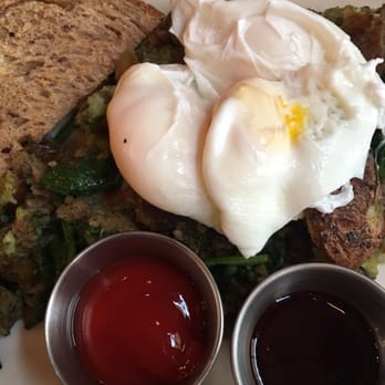 Fig Tree Cafe - Meatloaf hash with poached egg.   Jam for the bread was excellent. - Breakfast & Brunch Near Me - San Diego, California
