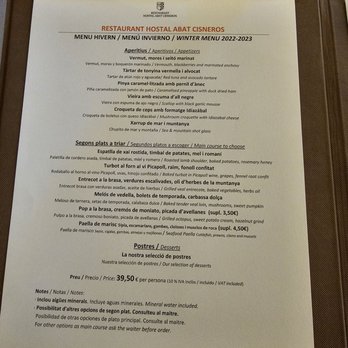 Restaurante Abat Cisneros - Spanish Near Me - Montserrat, B