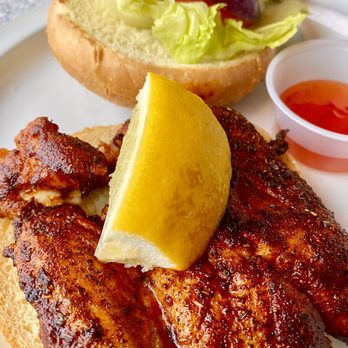 High Tide Restaurant - Blackened Grouper Sandwich - Seafood Near Me - Key Largo, Florida High Tide Restaurant - Blackened Grouper Sandwich - Seafood Near Me - Key Largo, Florida
