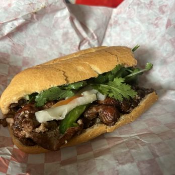 Banh Mi 68 - 1/2 of my grilled pork banh mi - Vietnamese Near Me - Lancaster, California