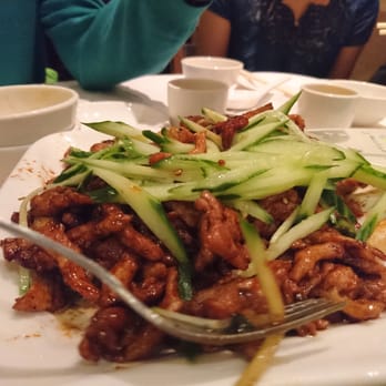 Shanghai River - Pork & cucumber dish (w/ peking duck sauce, tortillas) - 3.5 stars. The final wrap was good, pork quite chewy. Christmas Eve dinner 2015 - Chinese Near Me - Richmond, British Columbia Shanghai River - Pork & cucumber dish (w/ peking duck sauce, tortillas) - 3.5 stars. The final wrap was good, pork quite chewy. Christmas Eve dinner 2015 - Chinese Near Me - Richmond, British Columbia