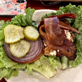 Bear Tooth Grill - Rosemary Chicken Burger on lettuce - Mexican Near Me - Anchorage, Alaska