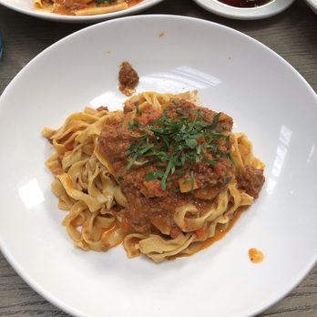 Pasta Moon - Tagliatelle Bolognese - 5 stars. Felt very heart! Hubby was satisfied - Italian Near Me - Half Moon Bay, California Pasta Moon - Tagliatelle Bolognese - 5 stars. Felt very heart! Hubby was satisfied - Italian Near Me - Half Moon Bay, California
