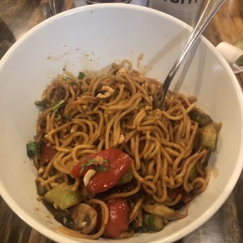 Junkyard Bistro - Peanut noodle bowl and instead of meat I asked for just extra veggies. - Brasseries Near Me - Salmon, Idaho