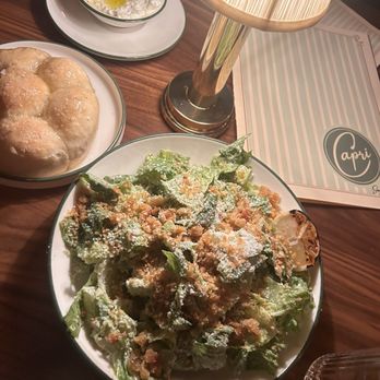 Capri - caesar salad and honey buns - Italian Near Me - Boston, Massachusetts