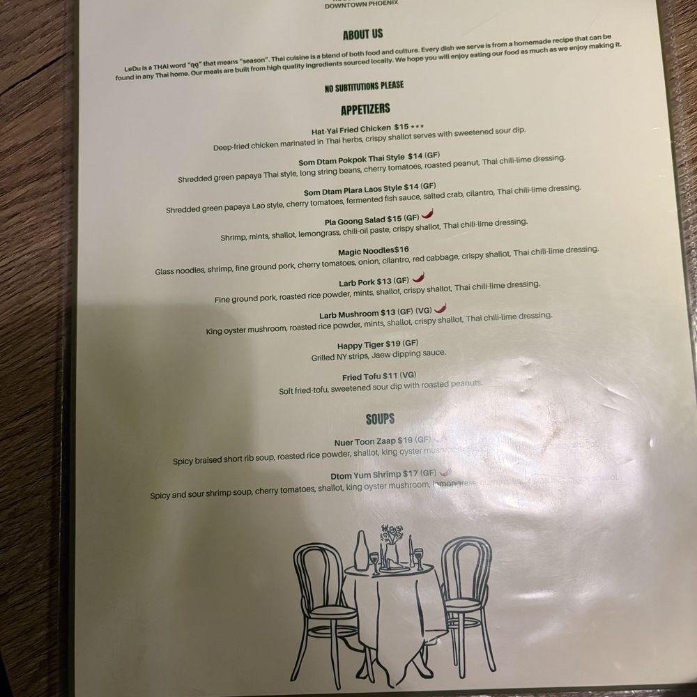 LeDu Thai - Menu - Thai Near Me - Phoenix, Arizona LeDu Thai - Menu - Thai Near Me - Phoenix, Arizona