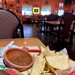 Karolina's Mexican Food - Complimentary Chips & Salsa, caution- salsa is very spicy!