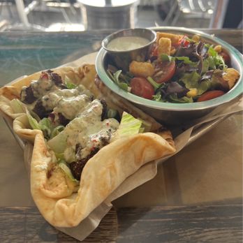 Trail Life Brewing - Falafel wrap with salad - Brewpubs Near Me - Grand Junction, Colorado