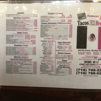 Tacos El Bronco - Menu - Food Trucks Near Me - Brooklyn, New York Tacos El Bronco - Menu - Food Trucks Near Me - Brooklyn, New York