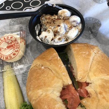 Chicken Salad Chick - Classic chicken salad on croissant & grape salad - Southern Near Me - Cincinnati, Ohio