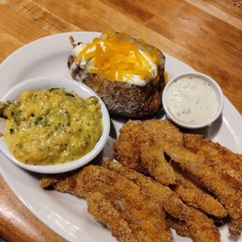 Cheddar's Scratch Kitchen - Fried fish dinner with broccoli casserole and potato - American Near Me - Tulsa, Oklahoma
