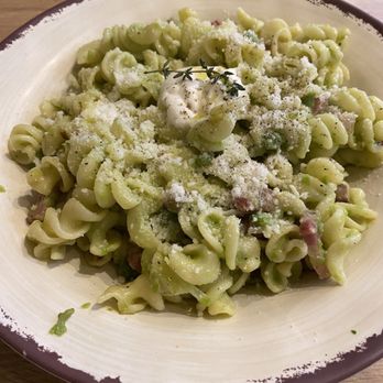 Pasta Casalinga - From the farm: pancetta, leeks, peas, crème freshe - Italian Near Me - Seattle, Washington