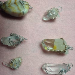 Bead Co - Wire wrapped crystals from Arkansas we mined and one prairie agate.