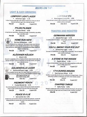 Menu photo 3 Patch Brewing Gordonsville, VA