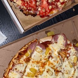 Jimmy's Pizza - Cherry cream cheese dessert pizza and Hawaiian pizza.absolutely delicious