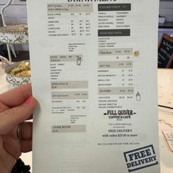 Full Quiver Coffee and Café - Menu