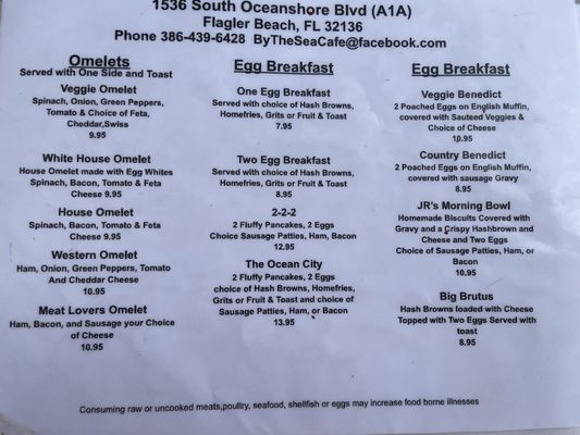 Menu photo 3 By The Sea Cafe Flagler Beach, FL Menu photo 3 By The Sea Cafe Flagler Beach, FL