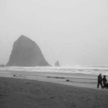 Cannon Beach - Dark & gloomy on a storm February day. - Beaches Near Me Cannon Beach - Dark & gloomy on a storm February day. - Beaches Near Me