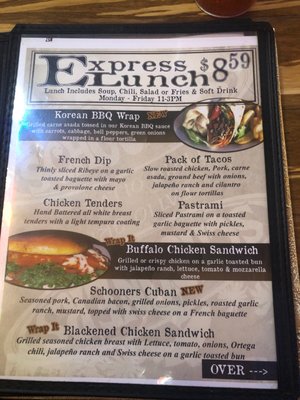 Menu photo 1 Schooners Patio Grille Lancaster, CA