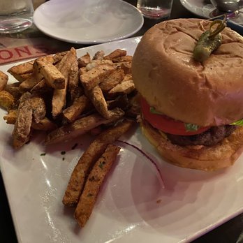 The Attic - Burger with Cajun fries - Breakfast & Brunch Near Me - Long Beach, California