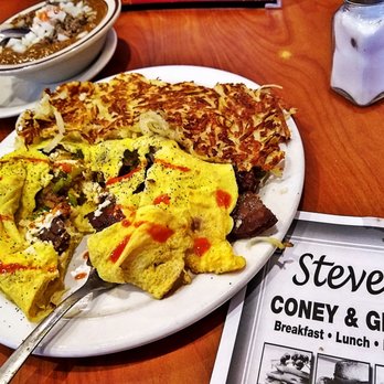 Steve's Coney Island - Great Greek Omelette - American Near Me - Wayne, Michigan Steve's Coney Island - Great Greek Omelette - American Near Me - Wayne, Michigan