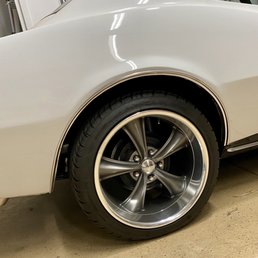 Straightened (repaired) and powder coated on 68 Camaro