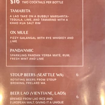 Taurus Ox - Cocktail menu - Laotian Near Me - Seattle, Washington Taurus Ox - Cocktail menu - Laotian Near Me - Seattle, Washington