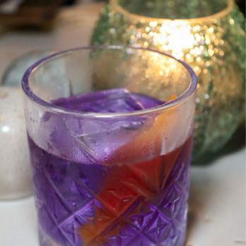 Sebastian Pintxos Bar - Butterfly Pea & Lavender Negroni @tiffhuangry - Tapas Bars Near Me - Atlanta, Georgia