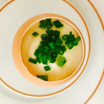 L'Arpège - Chaud froid of egg with maple syrup, 4 spices & Orléans vinegar - French Near Me - Paris, 75 L'Arpège - Chaud froid of egg with maple syrup, 4 spices & Orléans vinegar - French Near Me - Paris, 75