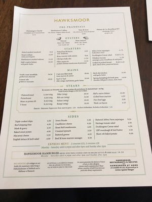 Menu photo 6 Hawksmoor London, XGL Menu photo 6 Hawksmoor London, XGL