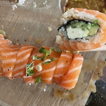 Tokyo Sushi Loha - Philladephia Roll-omg I've never had it with the salmon wrapped around. Way more salmon this way! $14.50 - Sushi Bars Near Me - San Diego, California Tokyo Sushi Loha - Philladephia Roll-omg I've never had it with the salmon wrapped around. Way more salmon this way! $14.50 - Sushi Bars Near Me - San Diego, California
