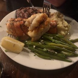 Surf and Turf. Lobster tail and 8 oz filet mignon. Delicious. Surf and Turf. Lobster tail and 8 oz filet mignon. Delicious.