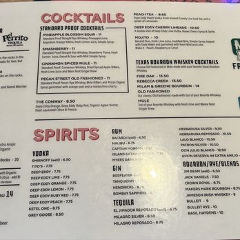 The County Line - Drink menu - Barbeque Near Me - Austin, Texas
