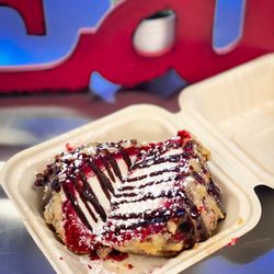 Nelly’s Fried Creamery - She Wasn't Red-y: Red velvet cake wrapped around cheesecake ice cream