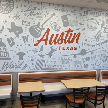 Whataburger - the interior of a restaurant - Fast Food Near Me - Austin, Texas