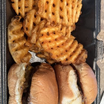 Smalls Sliders - two hamburgers and french fries - Burgers Near Me - Baton Rouge, Louisiana