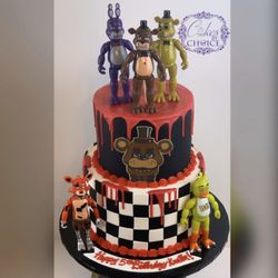 Cakes By Choice - Five Nights at Freddys theme 2 tier cake