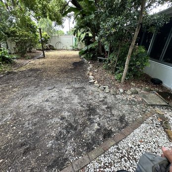 Campbells Noble Tree Service - Backyard before new sod - Tree Services Near Me