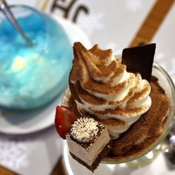Nun Korean Desserts - Tiramisu Sherbet and Lychee Smoothie with Vanilla Ice Cream...
