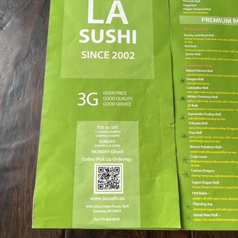 L.A Sushi - Menu - Sushi Bars Near Me - Suwanee, Georgia